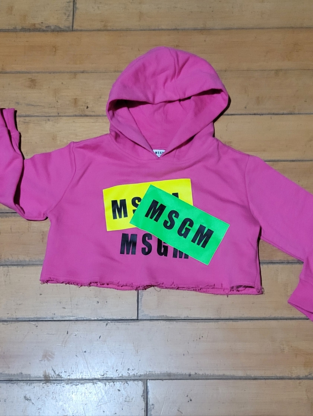 MSGM KIDS Pink Hoodie Crop Top Sz 4